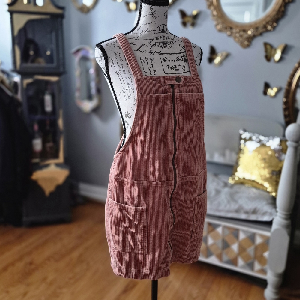 Forever 21 90s-Vibe Blush Corduroy Zip-Up Dress Medium - Picture 4 of 10